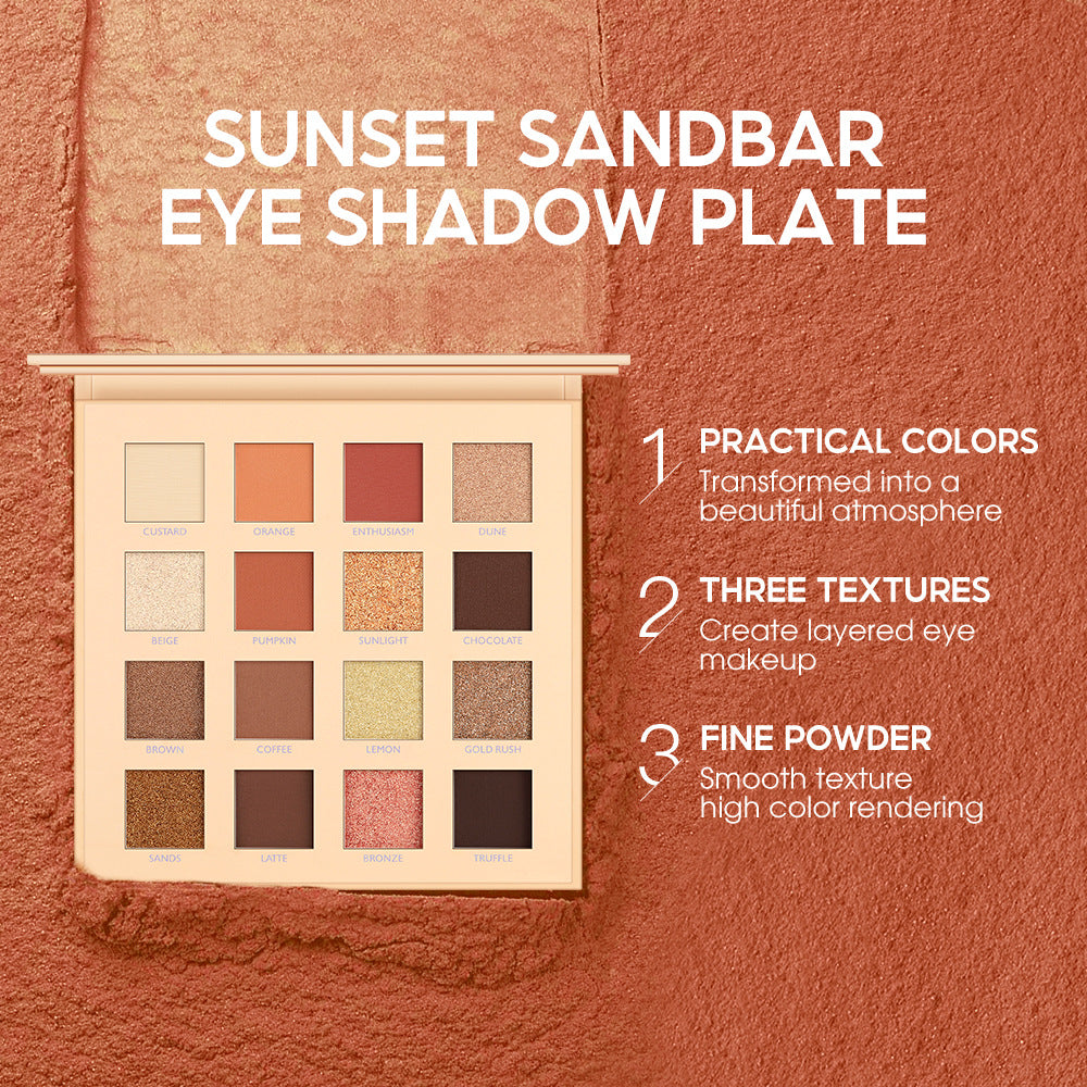 Mee Carney Beauty Makeup 16 Color Eye Shadow Plate Ins Matte Pearl Glitter Pink Earth Color Eye Shadow Plate MC12