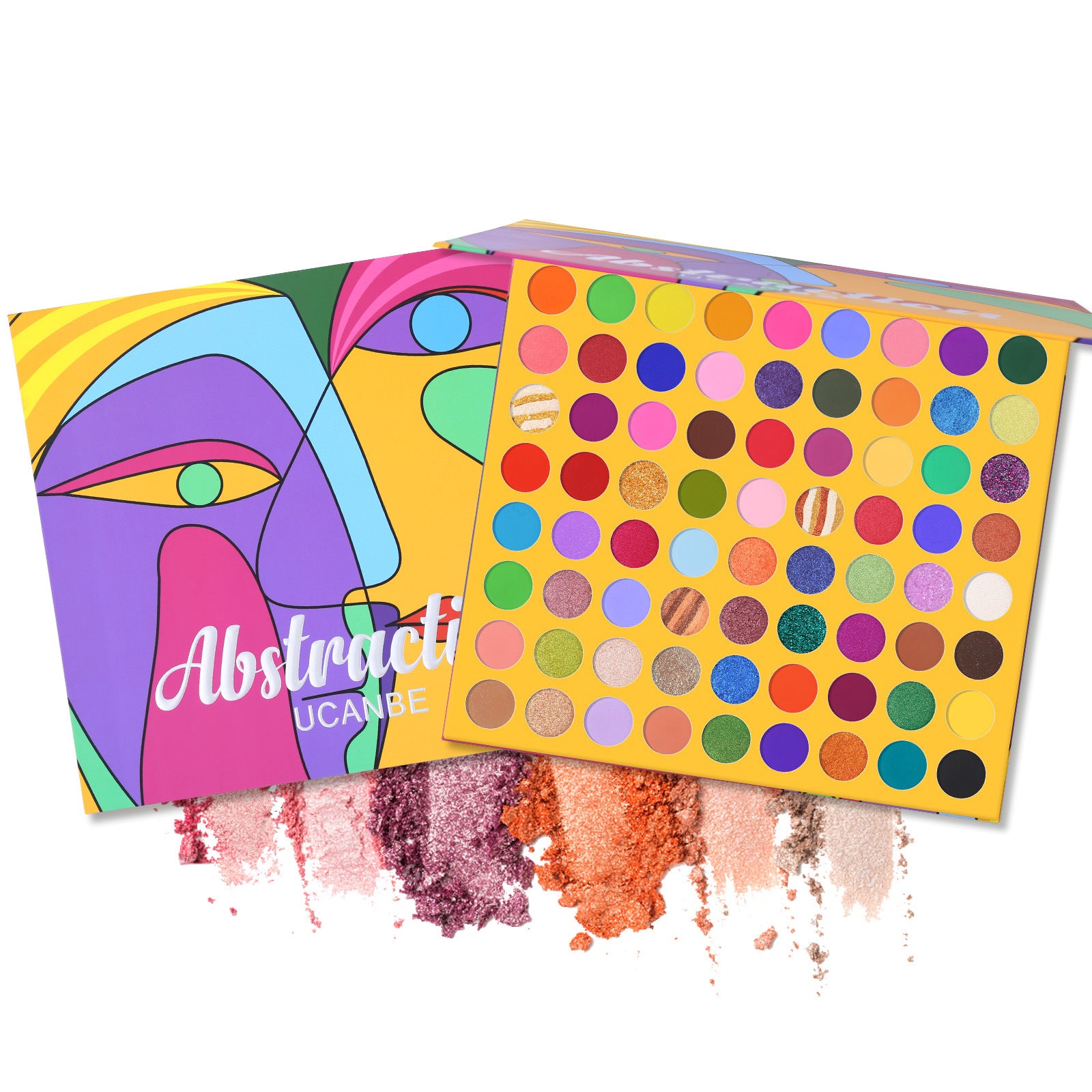 UCANBE 72 colors abstract eye shadow palette candy colored pearlescent matte cos makeup easy to color eye shadow