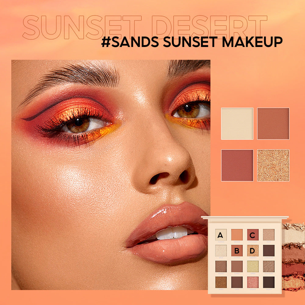 Mee Carney Beauty Makeup 16 Color Eye Shadow Plate Ins Matte Pearl Glitter Pink Earth Color Eye Shadow Plate MC12