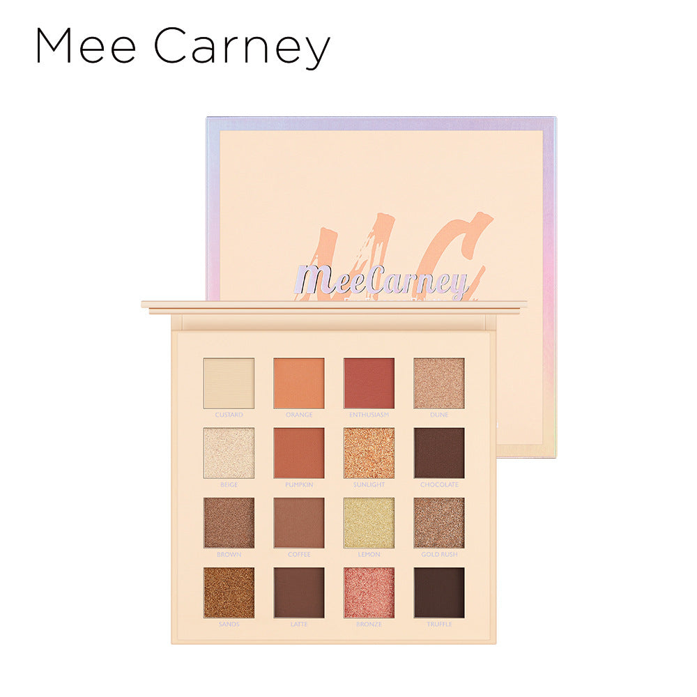 Mee Carney Beauty Makeup 16 Color Eye Shadow Plate Ins Matte Pearl Glitter Pink Earth Color Eye Shadow Plate MC12