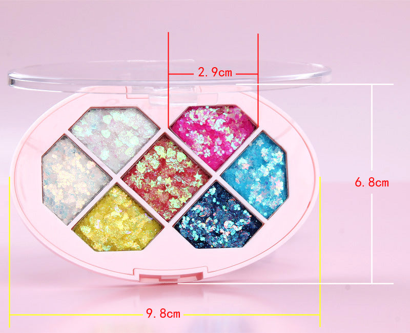 CmaaDu Seven-color glue-free sequins diy eye shadow gel diamond bride children's stage makeup