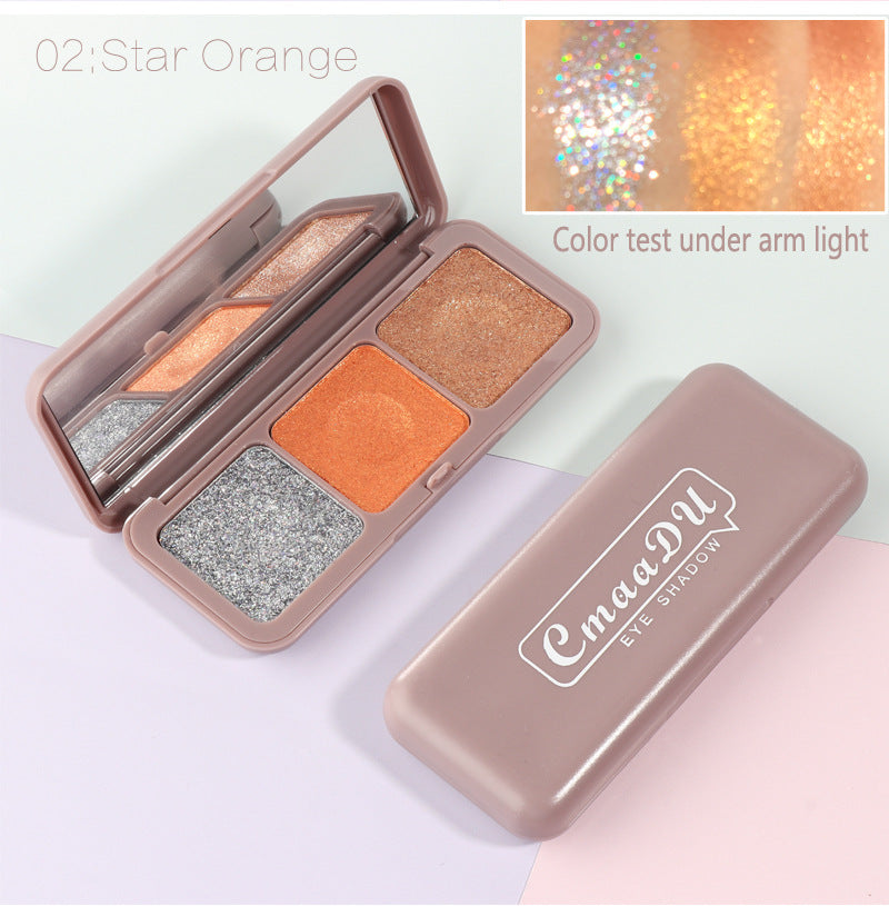 CmaaDu Three Color Mashed Potato Eye Shadow Fairy Plate Earth Color Moonlight Eye Shadow Color