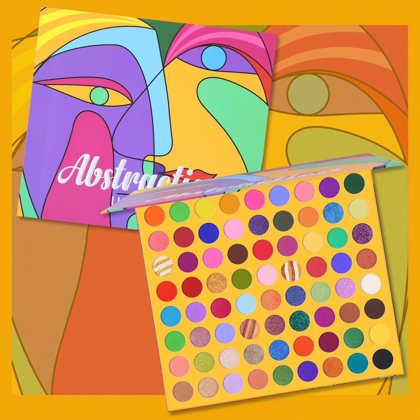 UCANBE 72 colors abstract eye shadow palette candy colored pearlescent matte cos makeup easy to color eye shadow