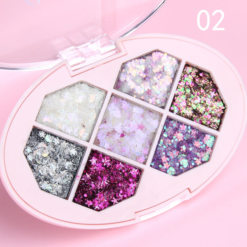 CmaaDu Seven-color glue-free sequins diy eye shadow gel diamond bride children's stage makeup