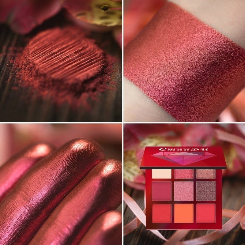 CMAADU Brand 9color Diamond Bright Eye Shadow Palette Matte Shimmer Glitter Eye Shadow Powder Cosmetic Party Makeup Kit